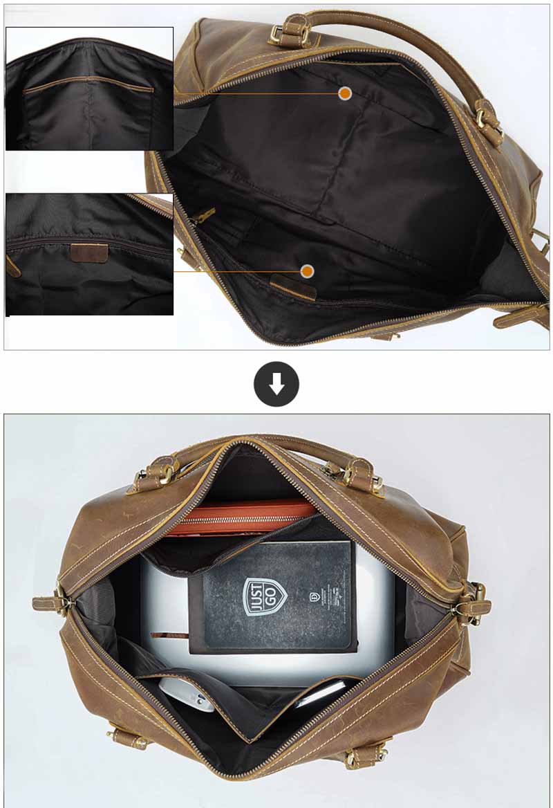 Jenya/Ujhin Vintage Crazy Horse Leather Duffel Bag