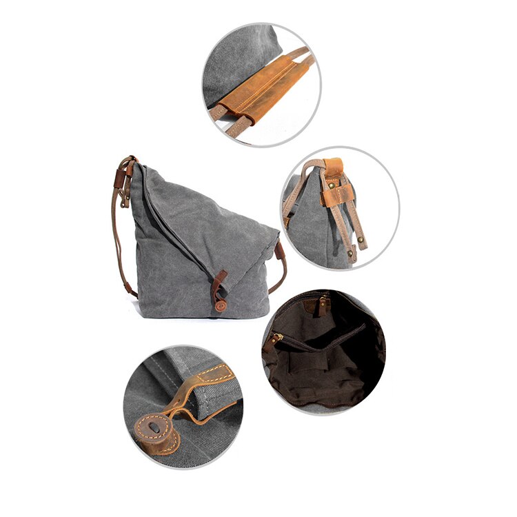 Jenya/Ujhin Canvas Leather Shoulder Bag