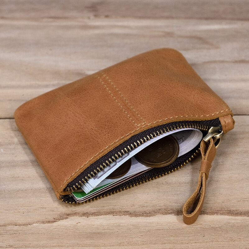 Women Flower Pattern Zipper Short Wallet Credit ID Card Holder Genuine Leather Female Coin Pocket Clutch Money Bag Bifold Purse