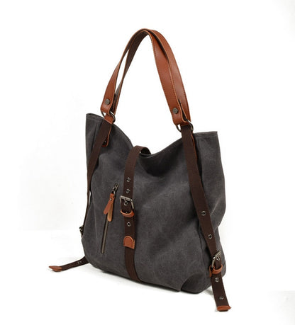 Jenya/Ujhin Two Use Women's Canvas & Leather Shoulder Bag