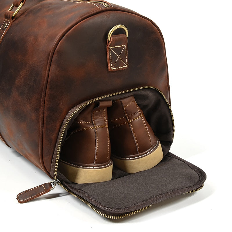 Jenya/Ujhin Extra Genuine Leather Vintage Duffle Bag
