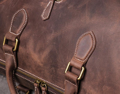 Jenya/Ujhin Genuine Crazy Horse Leather Duffle Bag