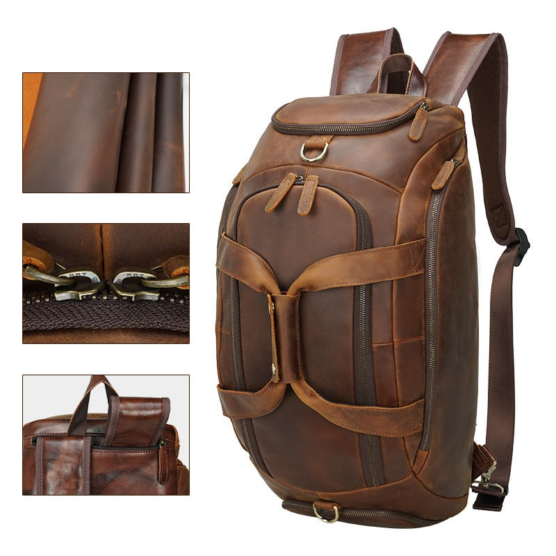 Jenya/Ujhin Genuine Leather Multifunction Duffle Bag
