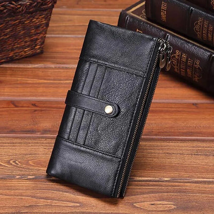 Jenya/Ujhin Vintage Genuine Leather Long Clutch Wallet