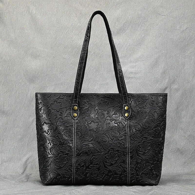 Jenya/Ujhin Vintage Embossed Design Leather Bag