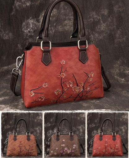 Jenya/Ujhin Retro Handmade Embossed Leather Handbag