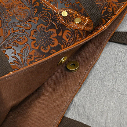 Jenya/Ujhin Vintage Embossed Design Leather Bag