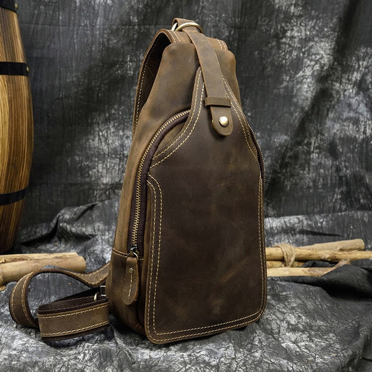 Jenya/Ujhin Crazy Horse Leather Chest Bag